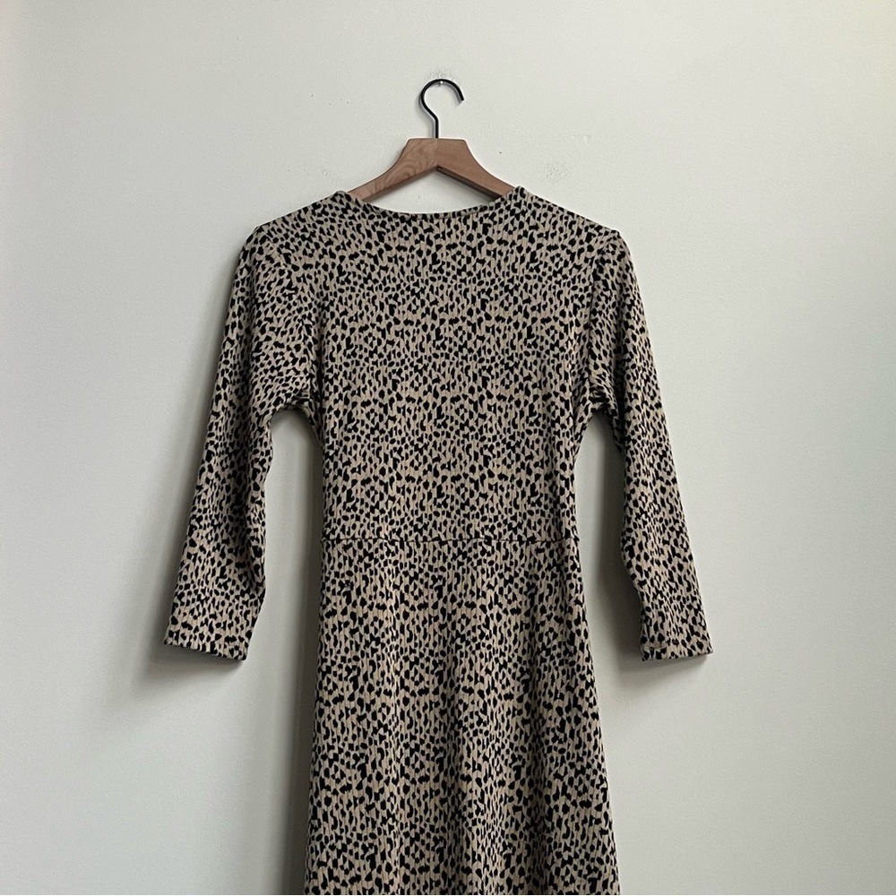 Soft Surroundings Damaria Wrap Dress Leopard Animal Print M 2FY01 midi - Picture 11 of 12